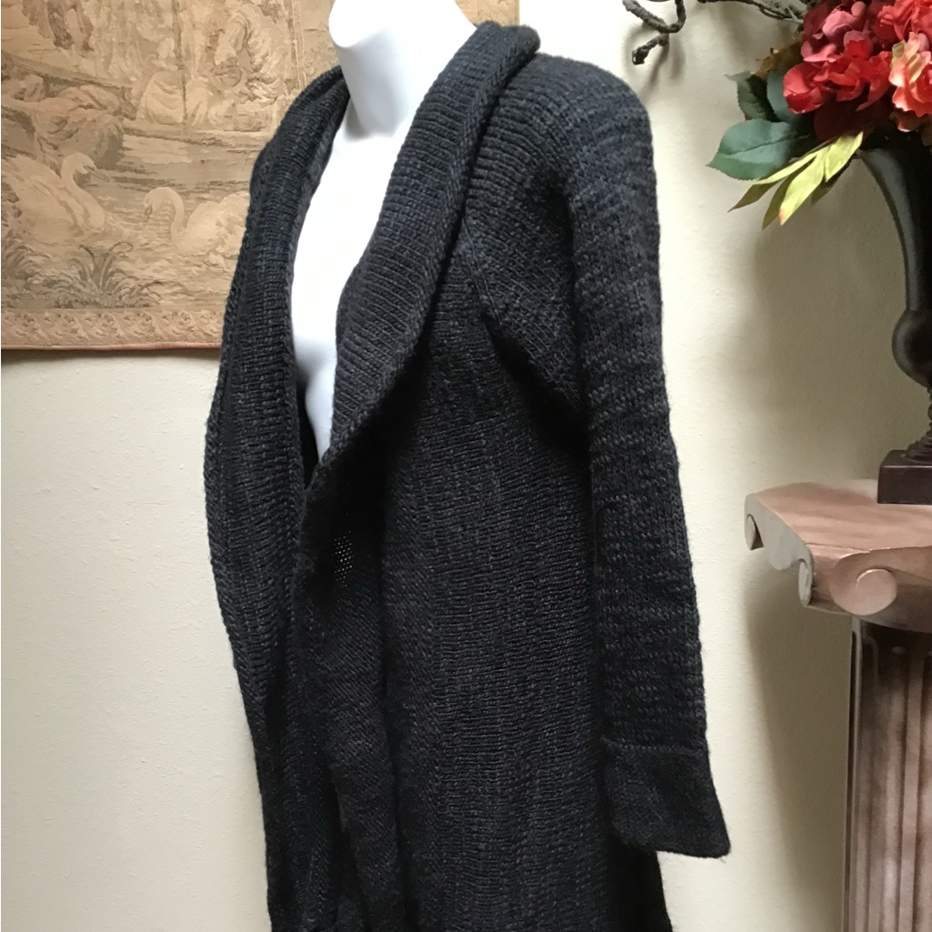 Black Long Knit Sweater By Soft Surroundings, Size Medium, Long Sleeve